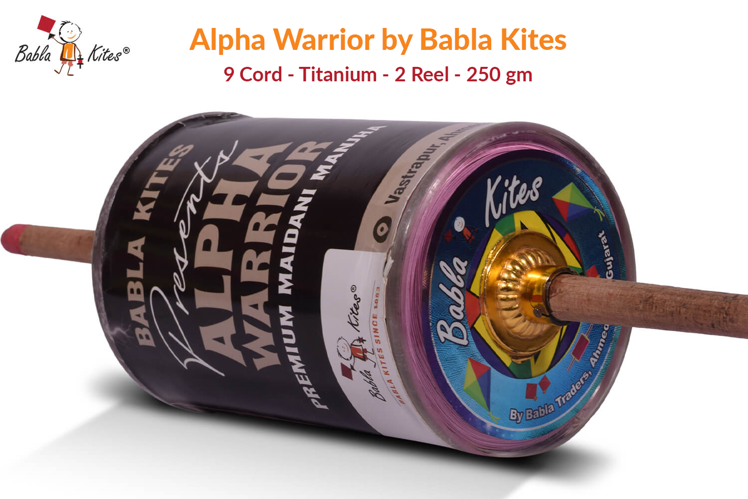 alpha-warrior-by-babla-kites-9-cord-titanium-2-reel-250gm1 Alpha Warrior 9 Cord Titanium (2 Reel) By Babla Kites